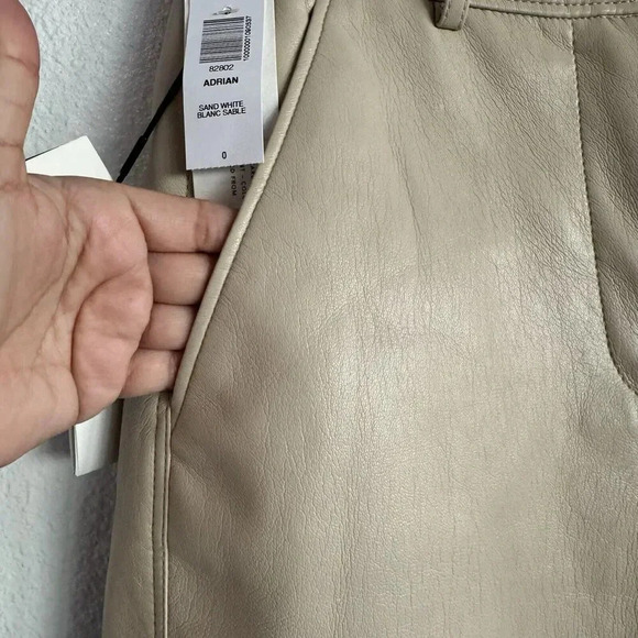 BABATON Sand White WIDE LEG VEGAN LEATHER SHORTS WOMEN SIZE 0 Article #82802 - Picture 5 of 8